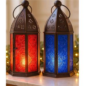 Nouvelle lanterne marocaine antique en verre, support de bougie autoportant éthique, porte-bougie en métal pour décoration intérieure - Product Image 3