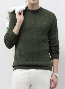 Pull décontracté personnalisé pour homme, tricot torsadé vintage, grande taille, manches longues, col rond, pour l'automne et l'hiver - Product Image 5