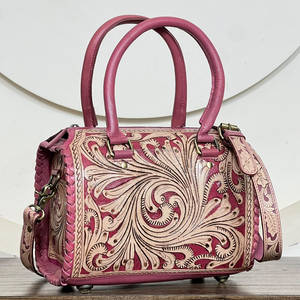 Sacs de voyage en cuir de vache véritable, style western, faits à la main, taille moyenne, sac à bandoulière pour cowgirl, sac à main de voyage - Product Image 3