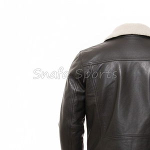 Veste en cuir véritable noir de qualité supérieure pour hommes, style bomber vintage, pour motards et vestes en cuir décontractées d'hiver - Product Image 6