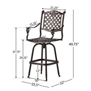 Sgabello da Bar in Alluminio Pressofuso - Product Image 6