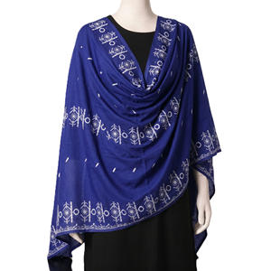 Écharpe en voile de coton pour femme, brodée de fleurs, légère, respirante et douce, personnalisable OEM/ODM, vente en gros - Product Image 1