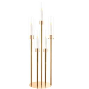 Support à bougie décoratif en métal avec finition plaquée pour la décoration d'intérieur, de mariage et de festivals - Product Image 3