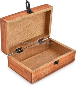 Sculpté à la main en bois de manguier polyvalent boîte de rangement de bijoux Vintage décoratif poitrine porte-bibelot organisateur de voyage - Product Image 3