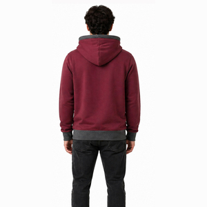 Sweat-shirt à capuche pour homme avec logo personnalisé, couleur contrastée, en molleton de coton, style streetwear décontracté - Product Image 3