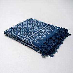 Manta de algodón hecha a mano de lujo indio, bloque impreso, sofá decorativo elegante para el hogar - Product Image 4