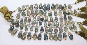 Perles de fluorite naturelle facettées en forme de cravate 9x16-10x21 MM, perles de pierre précieuse de fluorite de 8 pouces, perles de fluorite facettées en forme de cravate pour la fabrication de bijoux - Product Image 4