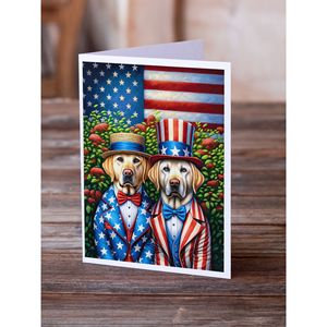All American Labrador Retriever Whimsical A7 Carte de vœux Pack de 8 cartes vierges avec enveloppes Taille 5x7 - Product Image 2