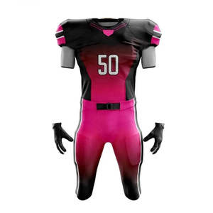 Tenue de football personnalisée style américain, nom et numéro de l'équipe, respirante, extensible, 100% polyester, vêtements de sport fabriqués par les joueurs. - Product Image 2