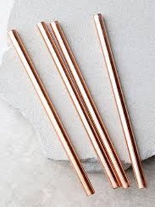 Lot de pailles à boire modernes en cuivre avec brosse de nettoyage, ensemble de pailles réutilisables portables pour la maison, le bar et les smoothies - Product Image 2