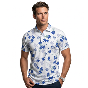 เสื้อโปโลผู้ชายพิมพ์ลายแขนสั้นผ้าฝ้ายลำลองระบายอากาศได้ดีทรงปกติ - Product Image 2