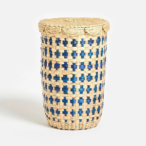 Eco-Friendly Water Hyacinth Rattan Animal Shape <b>Storage</b> <b>Basket</b> Lid Blue Decorative Natural <b>Toy</b> <b>Storage</b> Organizer for Bathroom - Product Image 1