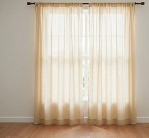 Minimalist Solid Aquamarine Cotton Rope Rod Pocket <b>Curtains</b> with High Shading & Dust Proof for Home Office Hotel & Cafe Decor - Product Image 2