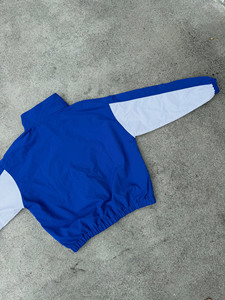 Blouson de sport pour homme, bleu et blanc, style color block, fermeture éclair quart de tour, coupe-vent, style sportif, matière polyester, coupe régulière, pour l'automne - Product Image 2