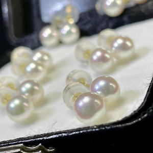 Heavenly Girl Grade 8-9mm Akoya Sea Water Pearl Earrings Strong <b>Gloss</b> <b>White</b> Transparent Powder 18K Smooth Mirror Luxury Jewelry - Product Image 4