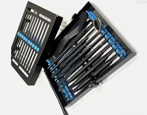 Kit de chirurgie péri-dentaire manuel ergonomique Sambrialmed International Dental 11 pièces, revêtement noir, pour implants dentaires - Product Image 3