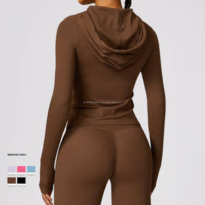 Haut à manches longues de yoga de haute qualité vêtements de sport personnalisés pour femmes sweats à capuche de yoga vêtements d'entraînement haut de sport à manches longues - Product Image 2