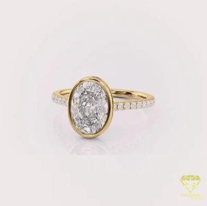 แหวนเพชรทรงวงรีหรูหรา เงินแท้ 925 สำหรับงานแต่งงานและงานหมั้น - Product Image 2
