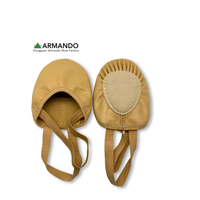 Chaussures de danse unisexe Armando AG749 à demi-semelle, en cuir souple, pour pirouettes et tours de talon, style contemporain et lyrique, avec bande élastique et doublure en coton