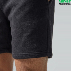 Conjunto de Sudadera con Capucha y Pantalones Cortos Negros para Hombre Naimat, de Algodón y Felpa, Color Sólido, Informal, para Otoño, Transpirable, Tejido - Product Image 2