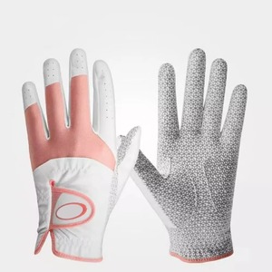 Gants de golf respirants en cuir PU pour homme, main droite, antidérapants, design sportif extérieur, motif rose et blanc, avec grip - Product Image 1