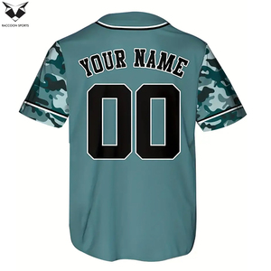Jersey de Béisbol con Estampado Digital, 100% Poliéster, Transpirable, con Cierre Completo de Botones y Ribete en Contraste, Precio al por Mayor - Product Image 2