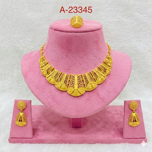 Gold Plated Bridal Jewelry <b>Set</b> with Zircon Stones Trendy Necklace Earrings & <b>Ring</b> <b>Set</b> <b>Women</b> Wedding Engagement Anniversary - Product Image 6