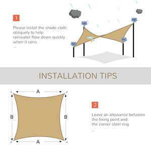 For Sand 13' X 20' Rectangle Outdoor <b>Sun</b> <b>Shade</b> <b>Sail</b> Canopy Patio Deck Yard D-Rings with Rope Included <b>Shade</b> Sails & - Product Image 3