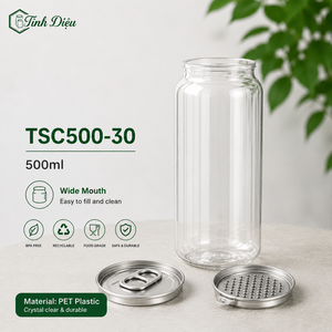 กระป๋องเครื่องดื่ม PET เกรดอาหาร ขนาด 500 มล. พร้อมฝาปิด 202 EOE สำหรับบรรจุภัณฑ์เครื่องดื่ม - Product Image 1