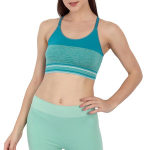 Soutien-gorge de sport super doux et respirant à prix avantageux pour femme, soutien-gorge de sport rayé dos nageur, couleur unique, léger - Product Image 1
