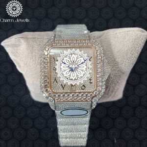 Montre carrée pour femme Charm_Jewells en acier inoxydable, cadran de 30 mm, date analogique, luxe, mode, fermoir papillon, mouvement à quartz - Product Image 4