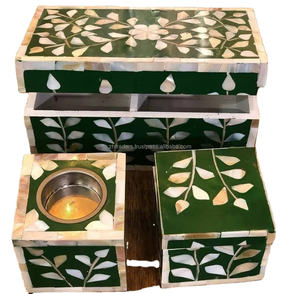 Mabkhara artisanale pour le Ramadan Kareem et l'Aïd Moubarak, cadeau de luxe, décorée de nacre, brûleur d'encens arabe élégant - Product Image 4