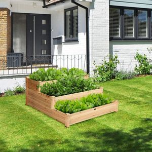 Jardinera Elevada de Madera de 3 Niveles para Arreglos de Vegetales de Temporada en Exteriores - Product Image 3