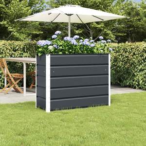 Maceta de Acero Antracita de 39.37 x 15.75 x 29.53 Pulgadas, Moderna y Resistente para Jardín - Product Image 3