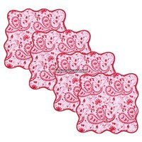 Ensemble de serviettes festonnées pour table à dîner 100% coton 100% coton fait de qualité supérieure Serviette de table ourlet point de main indien imprimé