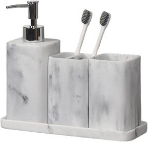 Factory Wholesale Portable Resin <b>Bathroom</b> <b>Accessories</b> <b>Set</b> Modern Resin Soap Dispenser by Curio Craft - Product Image 5