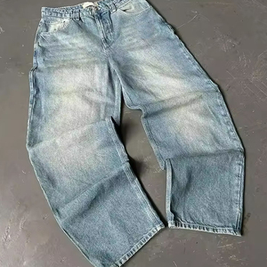 Jeans Anchos de Cintura Alta Estilo Americano Vintage para Mujer, Pantalones de Mezclilla de Pierna Ancha, Ropa Casual para Mujer, Pantalones Anchos con Logotipo - Product Image 2