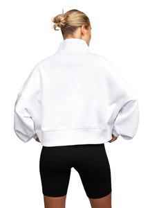 Quality dry Lightweight Quick Premium Custom Made Women's Quarter <b>Zipper</b> Sweatshirt 100% Cotton Material Logo Printing - Product Image 3