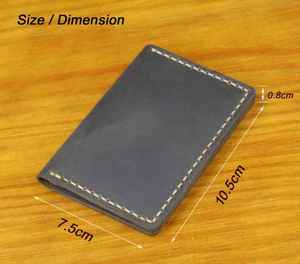 Anwar Vintage Genuine Leather <b>Card</b> Holder Bifold Short <b>Wallet</b> RFID <b>Card</b> Case <b>for</b> <b>Men</b> - Product Image 2