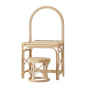 Unique Rattan Little Kid Makeup <b>Table</b> Chic <b>Dressing</b> Desk for Toddler Furniture Nursery Room Factory Price Cheap High Quality - Product Image 1