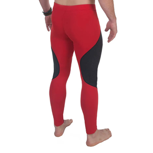 Leggings de compression taille haute pour hommes, longueur intégrale, en Spandex et Nylon, color block, avec coutures contrastées et extensibilité quadridirectionnelle - Product Image 6