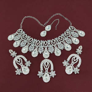 Jewelemarket Designer Pota Stone <b>Choker</b> Necklace Set Fashion Jewelry 10575549DGR - Product Image 1