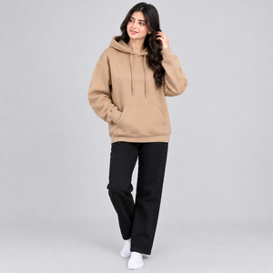 Sweat-shirt à capuche pour femme, coupe décontractée, manches longues, en mélange de coton doux au toucher, vêtement personnalisé - Product Image 2
