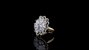 Luxury 18K Solid Gold Lab Grown Marquise Diamond Floral Cluster Halo <b>Statement</b> Cocktail <b>Ring</b> for Engagement Wedding OEM - Product Image 3