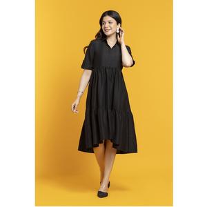 Vestido Midi Negro de Moda para Mujer, Estilo A-Line, Elegante, para Fiesta, Disponible al Mejor Precio, Directo de Fábrica - Product Image 1