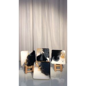 Sous-verres en résine ovales et ronds pour la décoration de la maison, ensembles de service de boissons - Product Image 4