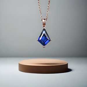 Collar de Zafiro Azul en Forma de Cometa para Mujer, Gema, Regalo de Aniversario, Regalo para Madre, Colgante de Oro Amarillo Sólido de 14K y 18K - Product Image 6