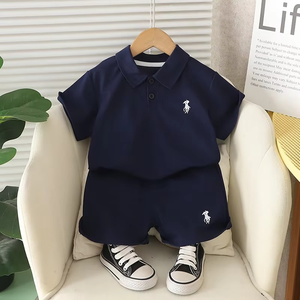 Ensembles de vêtements pour garçons, ensembles de vêtements d'été pour tout-petits, ensembles de vêtements décontractés pour garçons avec broderie - Product Image 1
