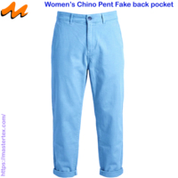 Pantalones Chinos para Mujer, Corte Holgado, Cintura Media, Casuales, Transpirables, Ecológicos, Lavables, para Primavera/Verano, Fiestas, Mezclilla, 6.64 oz