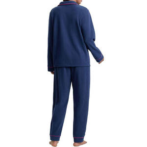 Pyjama en satin de soie respirant pour femme, personnalisé en coton, ensemble de vêtements de nuit 2 pièces, tissu velours de haute qualité, taille élastique, peignoir - Product Image 5